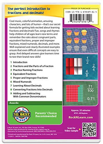 Beginning Fractions Decimals DVD By Rock N Learn Buy Online In