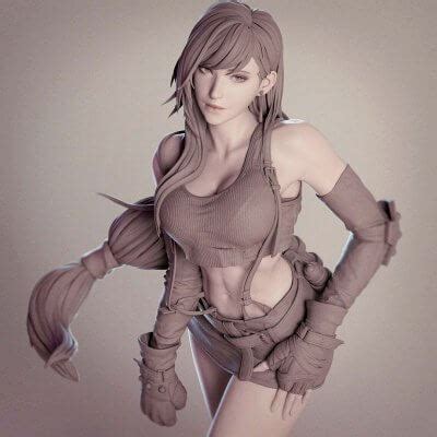 Tifa Final Fantasy Statue 3D Model By Cheriloyet