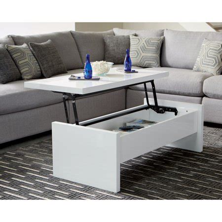 Modern Glossy Lift Top Coffee Table, White - Walmart.com