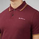 Ben Sherman Mod Tipped Signature Pique Polo Shirt In Port