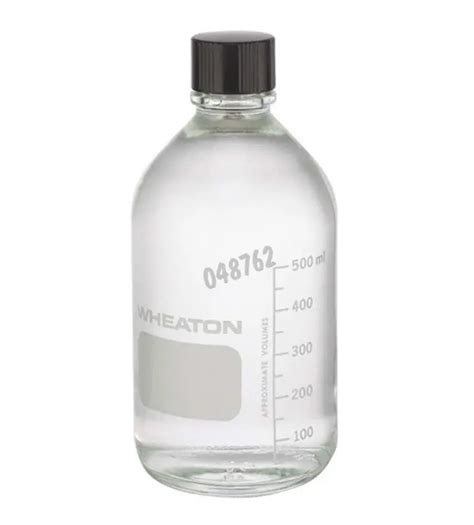 Wheaton Bottle With Autoclavable Black Ptfe Rubber Lined Phenolic Cap