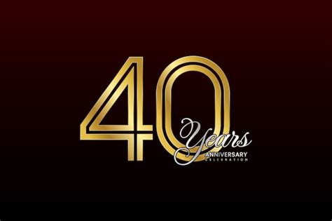 Premium Vector 40th Anniversary Logo With A Golden Number And Silver Text