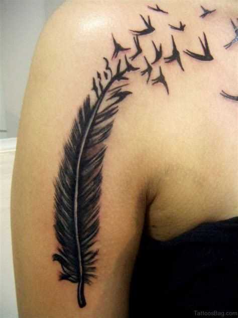 40 Excellent Feather Tattoos On Shoulder Tattoo Designs TattoosBag