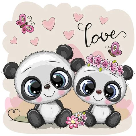 Dois Pandas Cora O Vector Art Stock Images Depositphotos