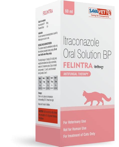 Savavet Felintra Itraconazole Oral Solution Antifungal Therapy For Cats