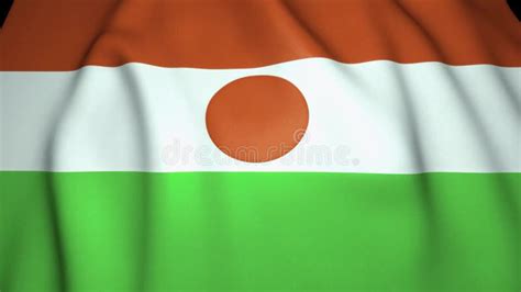 Waving Realistic Niger Flag Background Loop Animation Stock Video