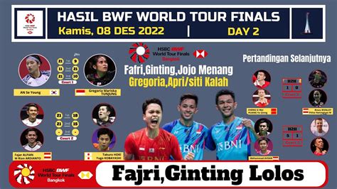 Hasil World Tour Final Hari Ini Day Fajar Rian Ginting Jojo