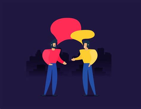 Premium Vector | Two people talking vector flat illustration