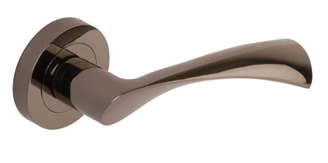 Flex Lever Door Handle On Round Concealed Rose Black Nickel 3540 Direct Door Handles