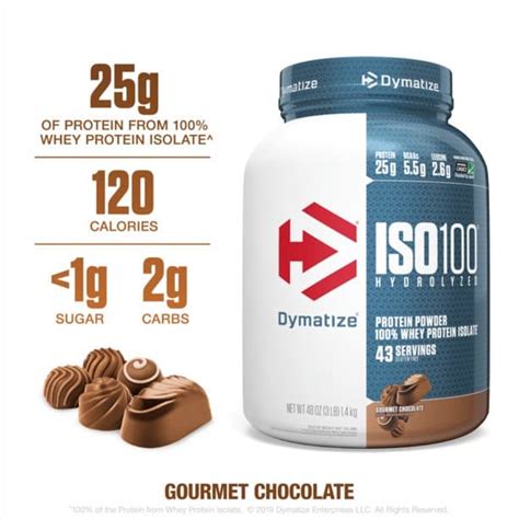 Buy Dymatize ISO 100 Hydrolyzed Whey Isolate Protein Gourmet Chocolate