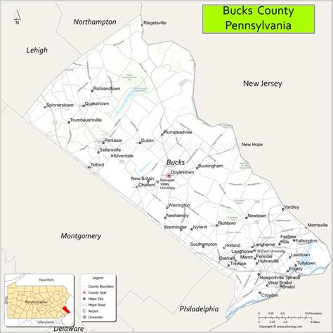 Map of Bucks County, Pennsylvania - Where is Located, Cities ...