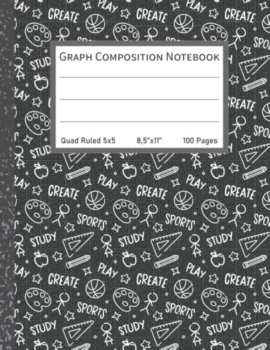 Graph Composition Notebook Grid Paper Notebookquad Ruled 5 Squares