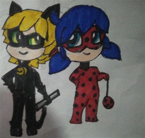 I drew chibi version of Ladybug🐞 and Cat Noir 😸 : r/miraculousladybug