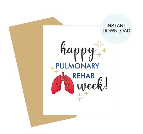 Pulmonary Rehab Week Card Printable Pulmonary Rehabilitation Etsy