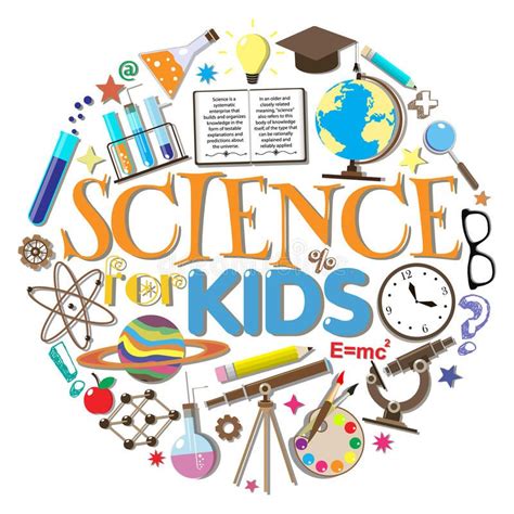 Science for kids. School symbols and design. Elements on white ...