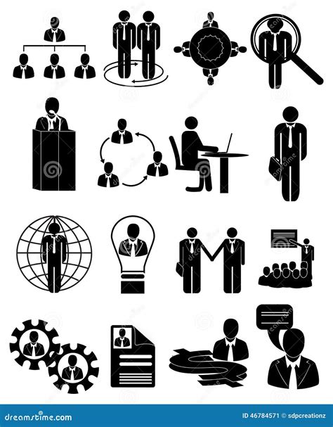 Human Resource Management Hr Icons Set Stock Illustration Image 46784571