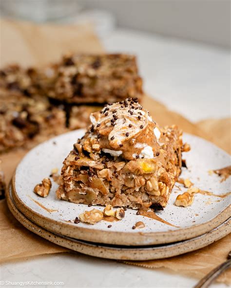 Chunky Monkey Oatmeal Bake No Eggs Shuangy S Kitchensink