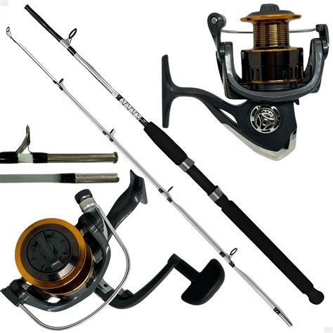 Kit de Pesca Vara Fibra Vidro Maciça 35 Lbs Molinete 4000 Carretel de