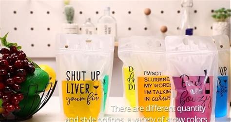 100 Pcs Drink Pouches With 100 Straw Holes Freezable Juice