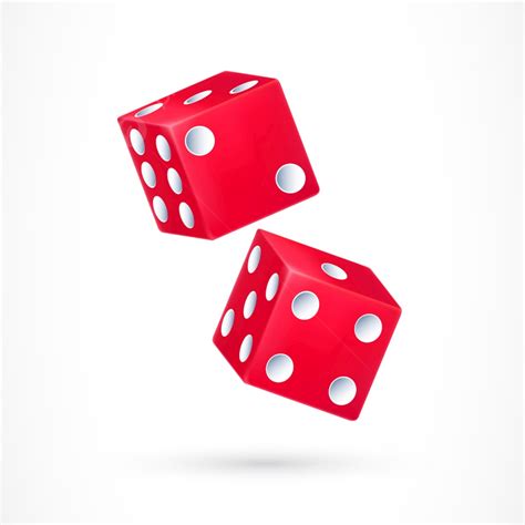 Illustration Of Two Red Dice With White Dots, Number, Dots ...