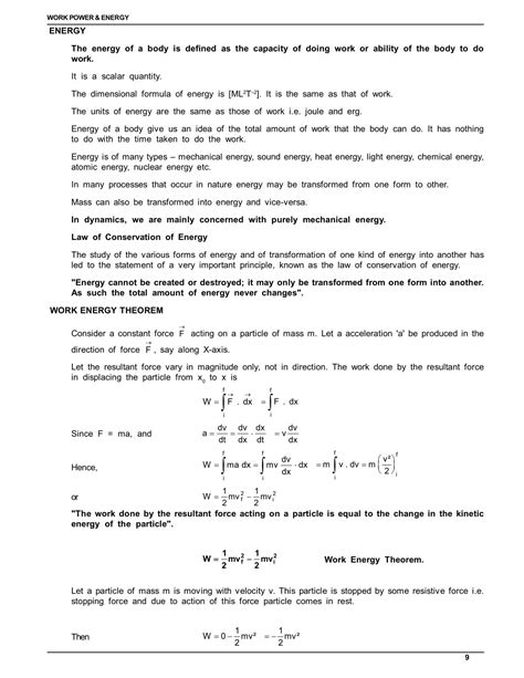 Work Energy And Power Class 11 Physics Notes Iit Jee Neet Esaral