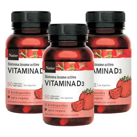 Natier Vitamina D3 Concentrada X 50 Cápsulas Sistema Inmune Activo