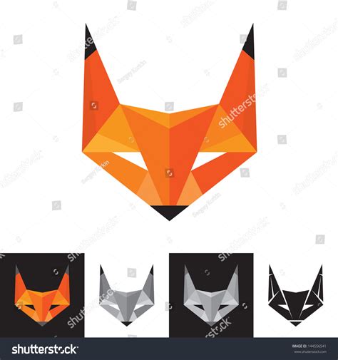 Fox Head Face Logo Geometric Sign Stock Vector Royalty Free 144556541