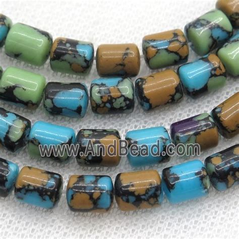 Assembled Turquoise Tube Beads Multicolor Psrn X Mm Approx