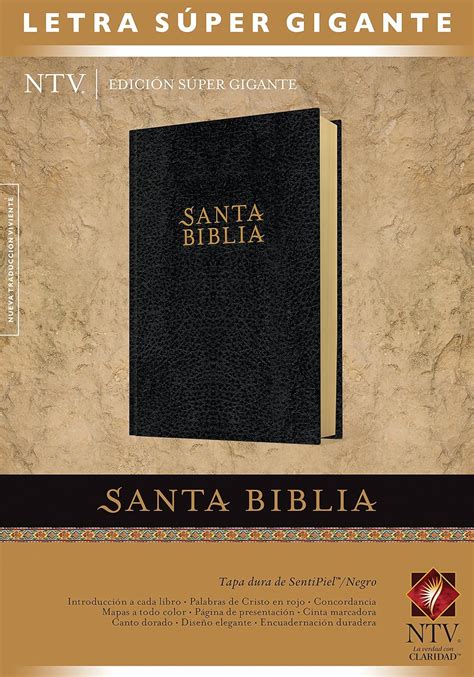 Santa Biblia Ntv Edici N S Per Gigante Letra Roja Sentipiel Negro