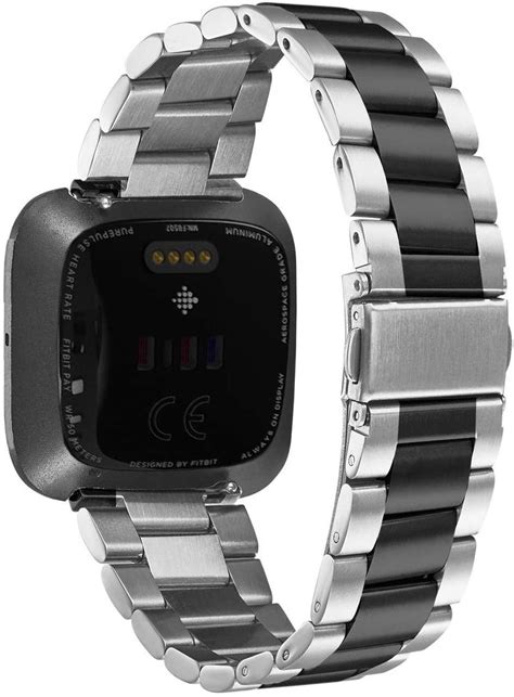 Correa Acero Fitbit Versa Negro Plata Correasmartwatch Es