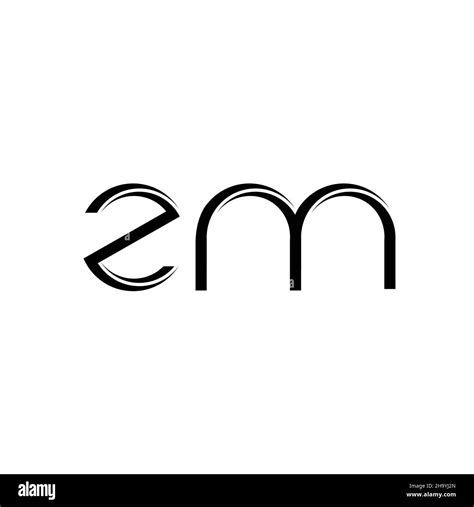 Zm Logo Monogram With Slice Rounded Modern Design Template Isolated On