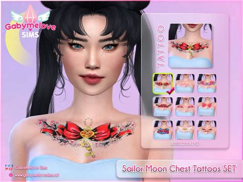 Tattoo Set Chest Tattoo Sailor Moon Sims Mods Sims Cc Tattoos