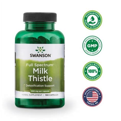 Swanson Milk Thistle 500 Mg 100 Capsules 100 Count Kroger