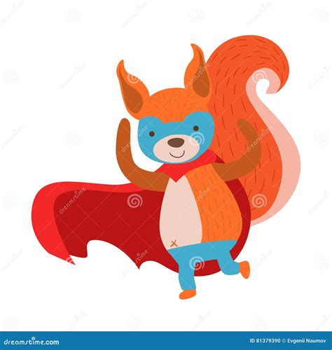 Squirrel Animal Dressed As Superhero With A Cape Comic Masked Vigilante