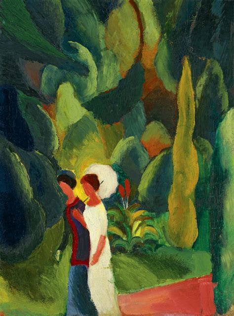 August Macke - Women in Park - A white Parasol - Der Blaue Reiter ...