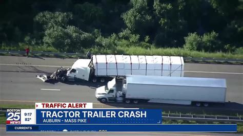 Crash Involving 2 Tractor Trailers Backs Up Traffic For Miles On Mass Pike