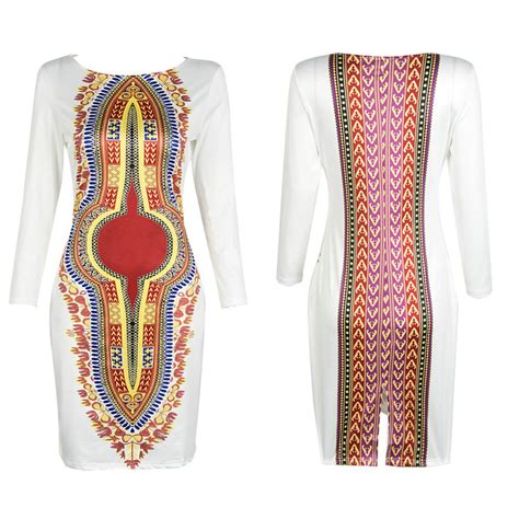 Sexy Tight Folk Style Classic High Elastic Dashiki Fashion Dress