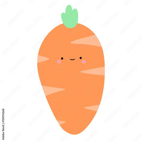 Cute Carrot Mascot Character Kawaii Cartoon Illustration Cute Carrot