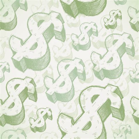 Premium Vector Seamless Background With Hand Drawn Dollar Signs