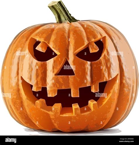 Vector Smiling Jack O Lantern Orange Laughing Pumpkin Halloween