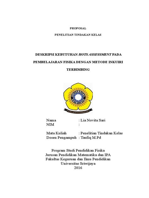 Contoh Proposal Ptk Pdf