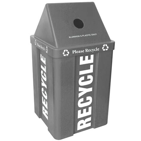 Irp 48 Gallon Gray Stackable Recycling Bin With V Shaped Lid