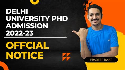 DELHI UNIVERSITY PHD ADMISSION 2022 23 DU PHD FOR JRF DU PHD