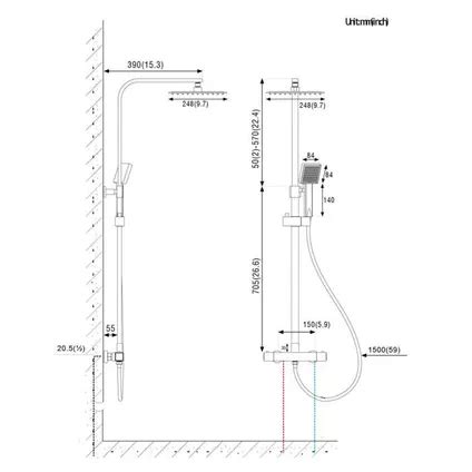 CECIPA MAX Ensembles De Douche Colonne Thermostatique Porte