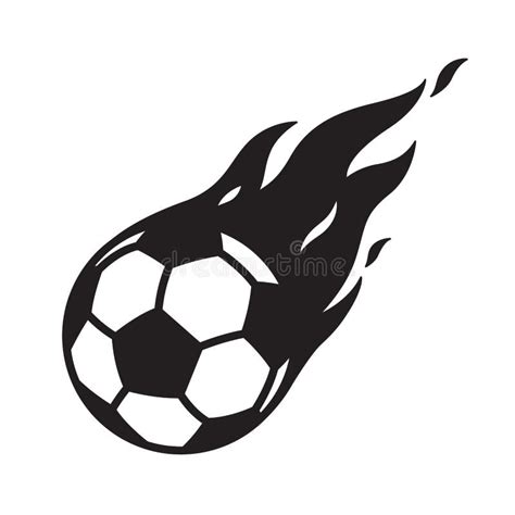 Flaming Soccer Ball Clip Art Black And White