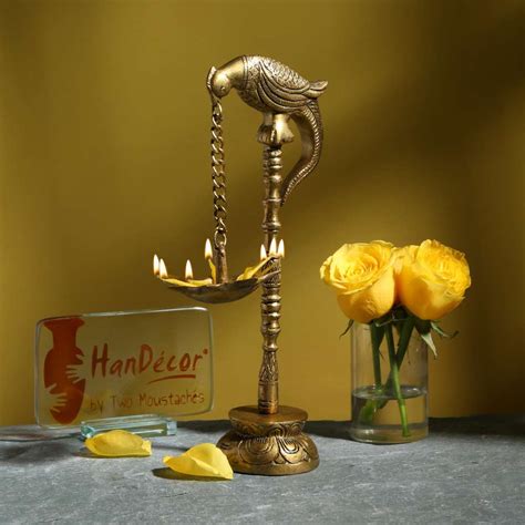 Buy Parrot Hanging Diya Brass Showpiece Online At Best Price