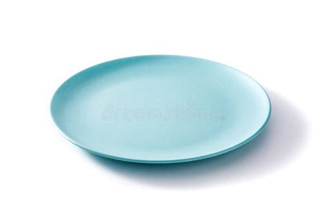 Empty Blue Plate On White Background Stock Image Image Of Crockery White 180142411