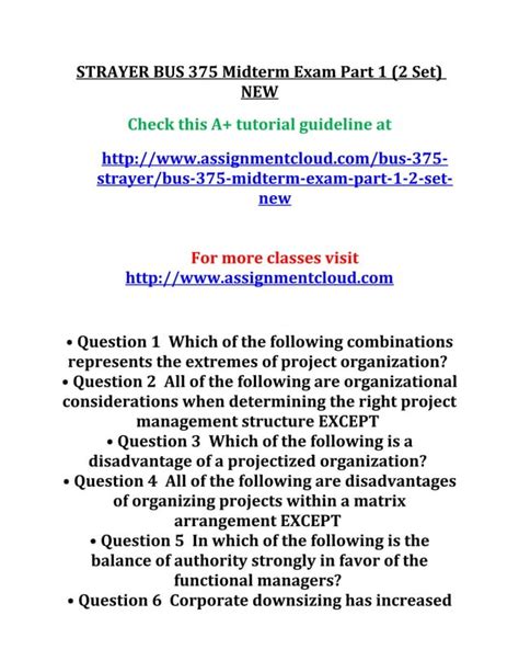 Strayer Bus 375 Midterm Exam Part 1 PDF