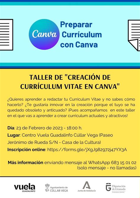 Taller De Creaci N De Curr Culum Vitae Con Canva Ayto C Llar Vega