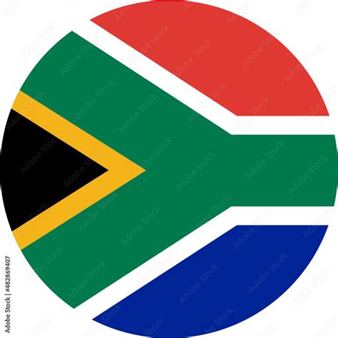 Vetor De South Africa Flag In Circle Shape Isolated On Png Or